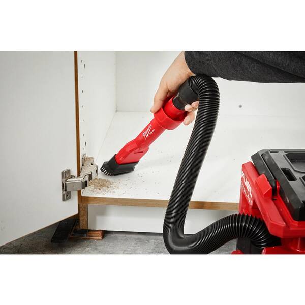 Milwaukee - AIR-TIP 1-1/4 in. - 2-1/2 in. 2-IN-1 Utility Brush Power Tool Attachment for Wet/Dry Shop Vacuum (1-Piece)
