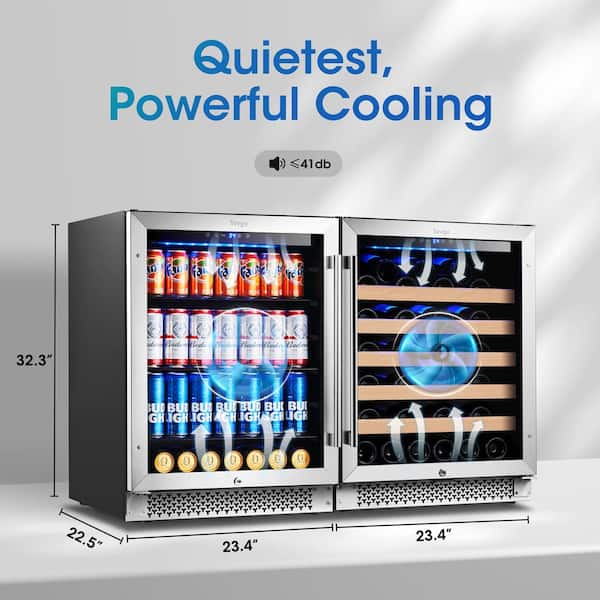 Yeego 24 in. 12 oz. of 140 Cans Beverage Cooler Beer Refrigerator