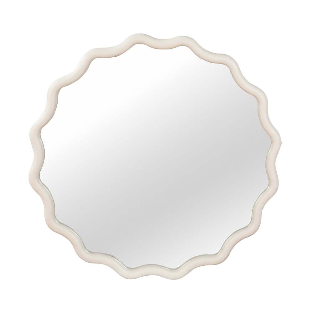 30 in. W x 30 in. H Round Framed Wall Bathroom Vanity Mirror in White price history on PriceWatchPro