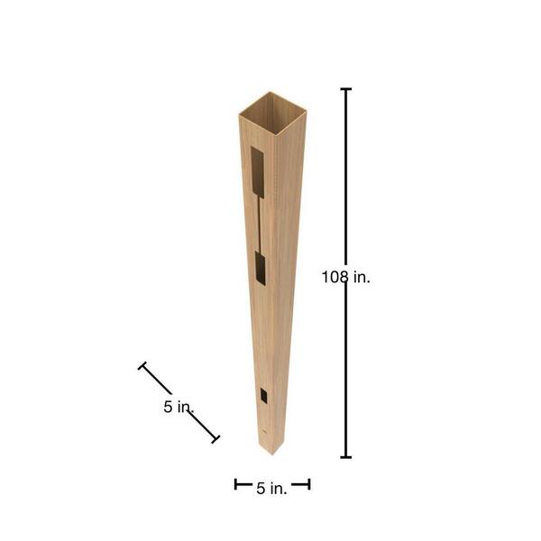 Barrette Outdoor Living 5 in. x 5 in. x 108 in. Vinyl Line Post Woodgrain Cypress