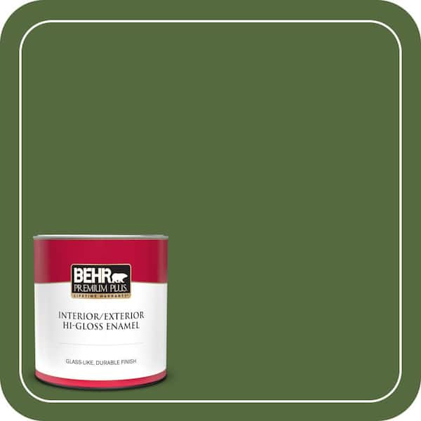 BEHR PREMIUM PLUS 1 qt. #410D-7 Mountain Forest Hi-Gloss Enamel Interior/Exterior Paint & Primer