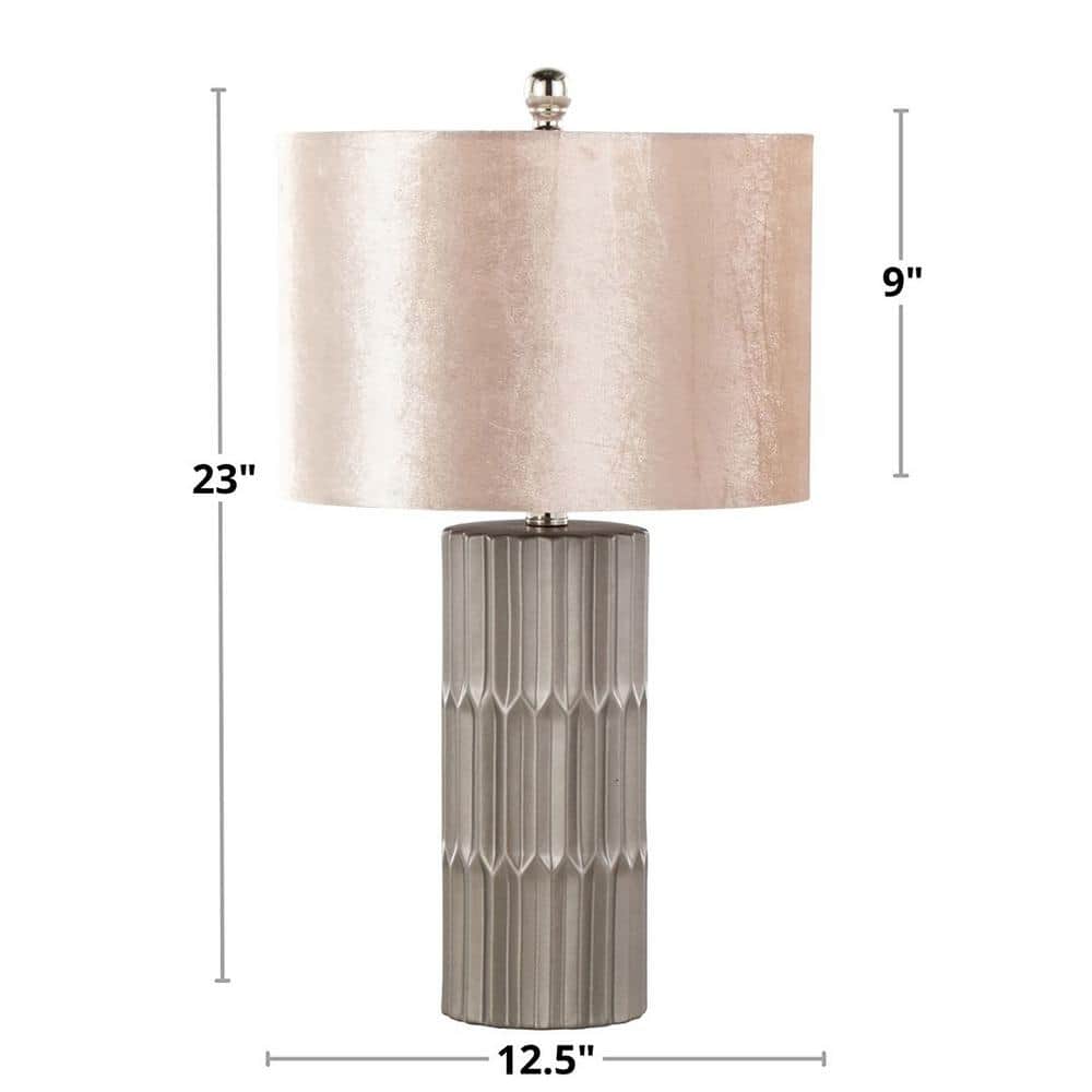 Tania 23" Gray Ceramic Table Lamp with Champagne Shade