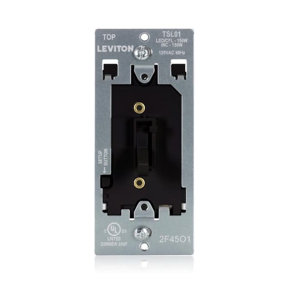 Toggle Slide LED Advanced Dimmer Switch for LED and Incandescent Bulbs, 150-Watt Single Pole or 3-Way, Black TSL01-10E