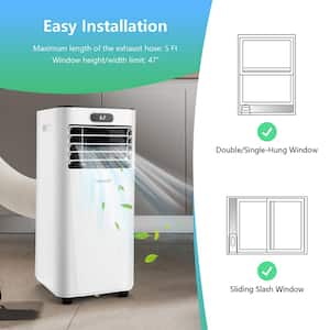 5,300 BTU Portable Air Conditioner Cools 250 Sq. Ft. withRemote Control in White