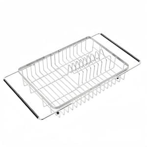 Adjustable Stainless Steel Dish Rack with Rust Proof for Drying Dishes Over The Sink and Saving Counter Space