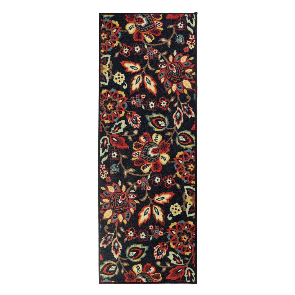Berber Collection Floral Black 26 in. W x 480 in. L Stair Runner 86.79 sq. ft. price history on PriceWatchPro