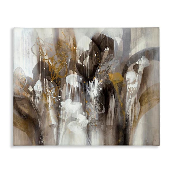 Abstract Cascading Shapes Modern Painting by K. Nari Unframed Graphic Art Print Abstract 40 in. x 30 in.