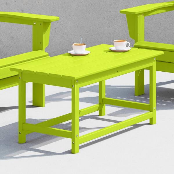 Mason Lime Poly Plastic Fade Resistant Outdoor Patio Rectangle Adirondack Coffee Table