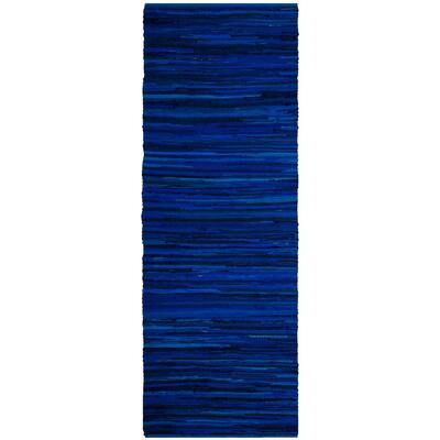 SAFAVIEH Rag Rug Blue/Multi 6 ft. x 9 ft. Gradient Striped Area Rug ...