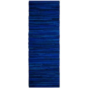 Rag Rug Blue/Multi 2 ft. x 12 ft. Striped Gradient Runner Rug