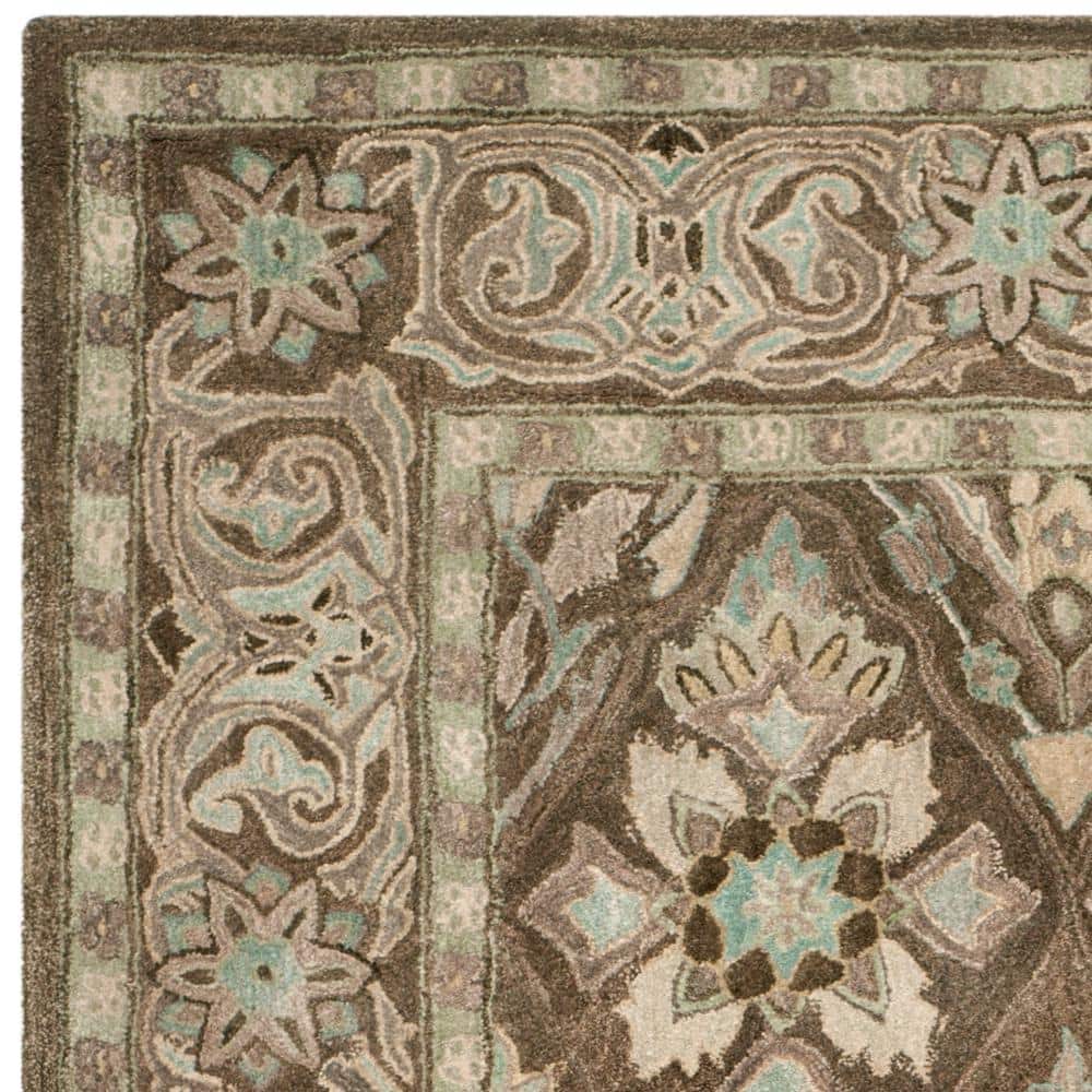 Anatolia Brown and Beige Floral Wool 4' x 6' Rug
