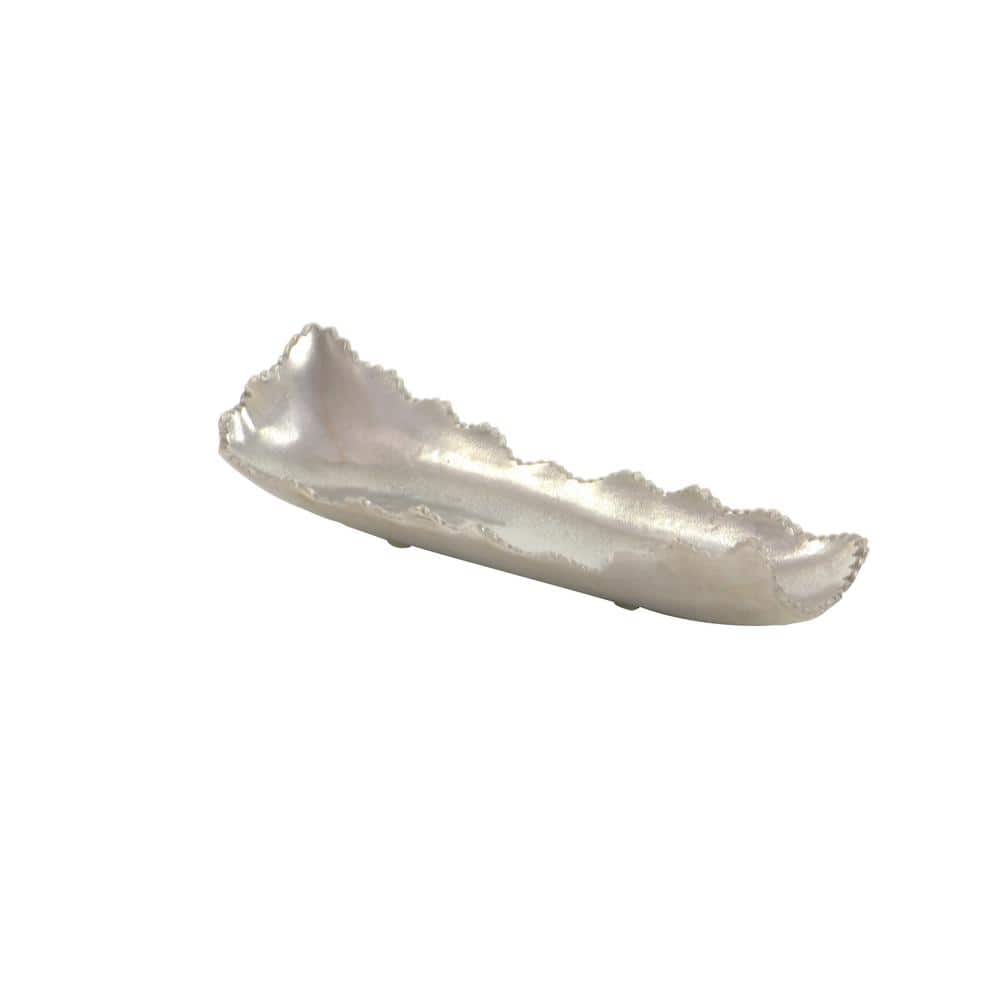 Small Silver Aluminum Zigzag Rim Decorative Tray