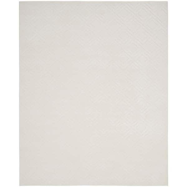 Nourison Casual Ivory 8 ft. x 10 ft. Checker Contemporary Area Rug