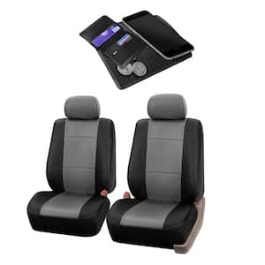 PU Leather 47 in. x 23 in. x 1 in. Half Set Front Seat Covers