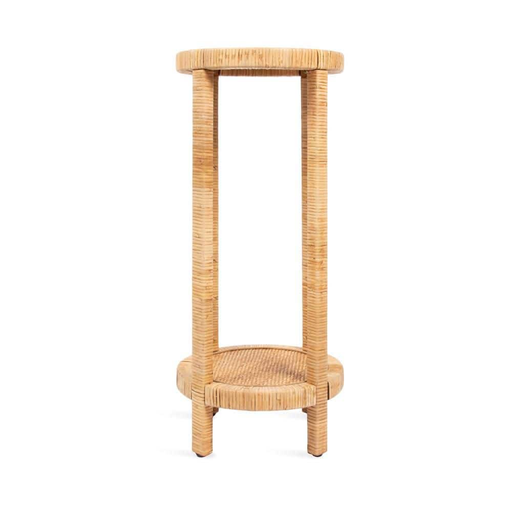 Rafina 12 in. Natural Brown Round Wicker End Table - thumbnail 8