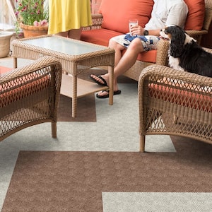 First Impressions Brown Residential/Commercial 24 in. x 24 Peel and Stick Carpet Tile (15 Tiles/Case) 60 sq. ft.