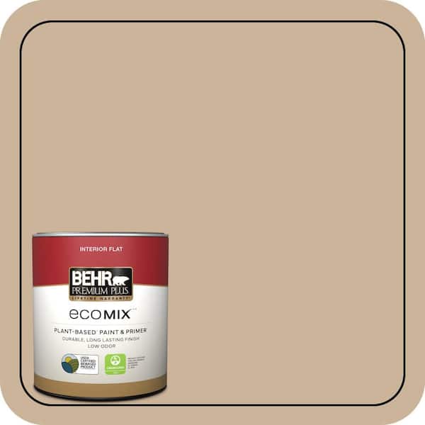 BEHR PREMIUM PLUS 1 qt. #T17-03 Sepia Filter Flat EcoMix Plant-Based Interior Paint & Primer