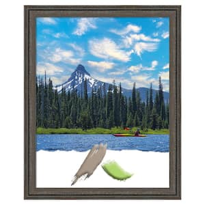 Upcycled Brown Grey Wood Picture Frame Opening Size 22x28 in.