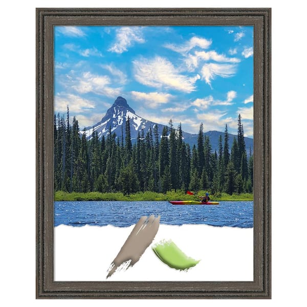 Amanti Art Upcycled Brown Grey Wood Picture Frame Opening Size 22x28 in.