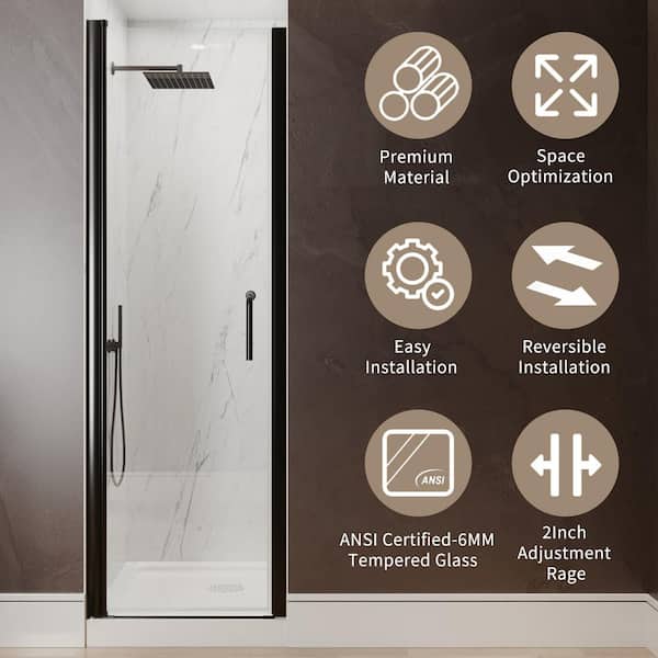 Xspracer Victoria 24 to 26 in. W x 72 in. H Pivot Swing Frameless Xspracer Victoria 24 to 26 in. W x 72 in. H Pivot Swing Frameless