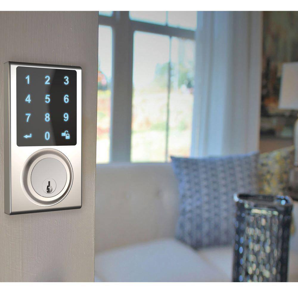 Polished Chrome Electronic Single Cylinder Deadbolt