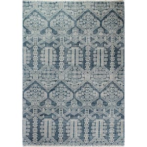 Babylon Azure 4 ft. x 6 ft. (3 ft. 6 in. x 5 ft. 6 in.) Geometric Transitional Accent Rug