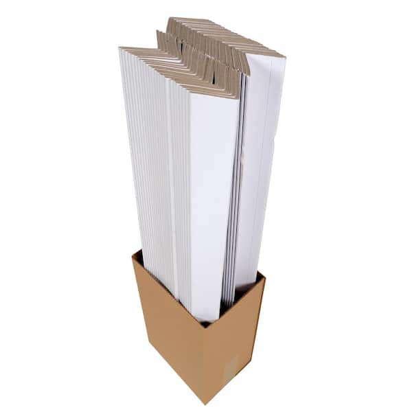 Cardboard Edge Protectors 24'' X 2'' X 2'' Pack of 100 cardboard protectors  for pallets, White V-Board Reinforced Edges/Corners for Shipping, Corner