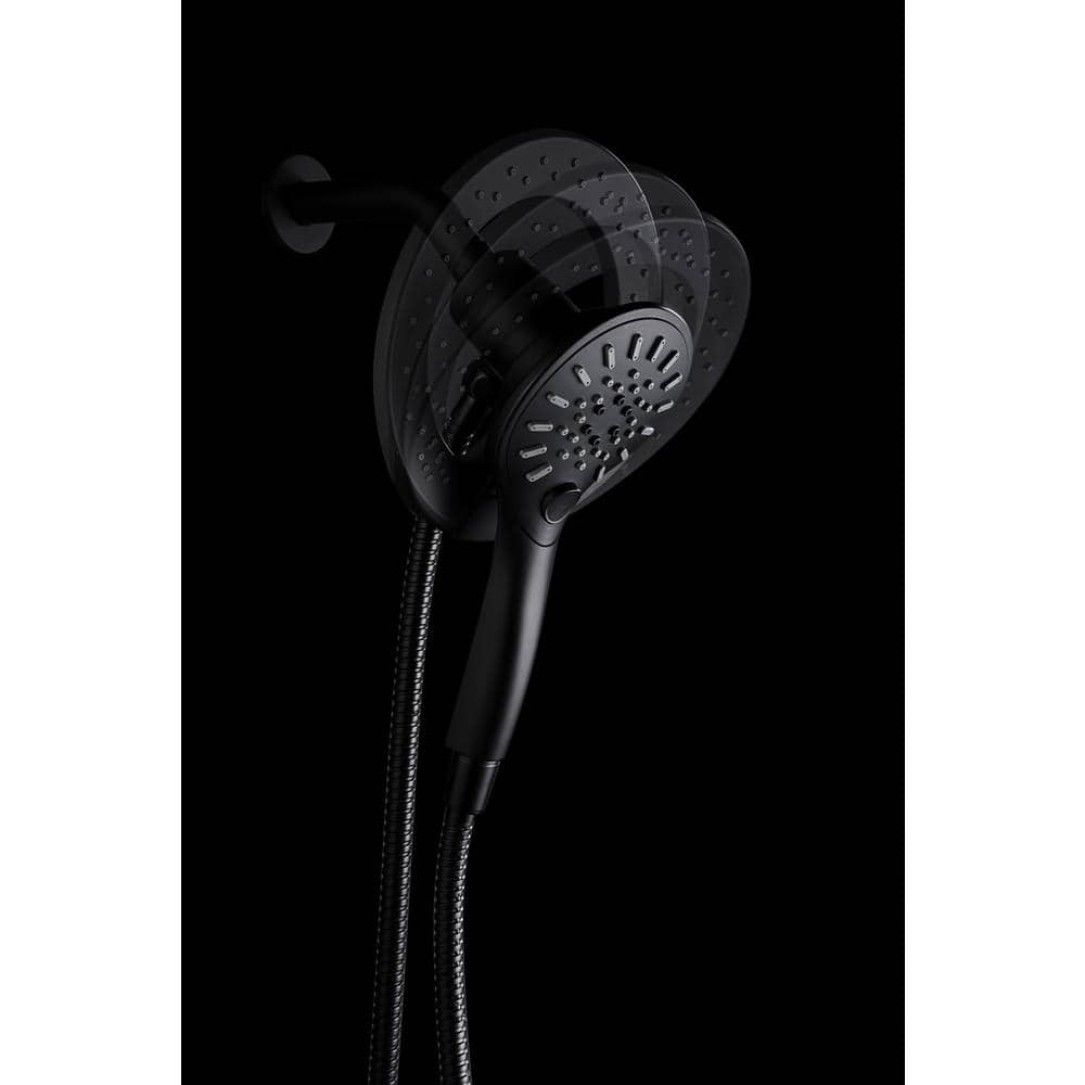 Matte Black Dual Shower Head with Magnetic Diverter
