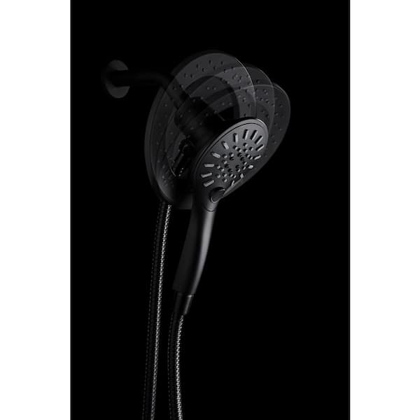 Valkyrie Retro-Fit 3-Spray Patterns with 7.48 in. Wall Mounted Dual Shower Heads with Magnetic Divert in Matte Black
