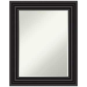 Colonial Black 24 in. x 30 in. Petite Bevel Classic Rectangle Framed Wall Mirror in Black
