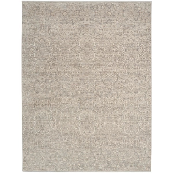 Outlines Grey 8 ft. x 10 ft. Medallion Traditional Area Rug