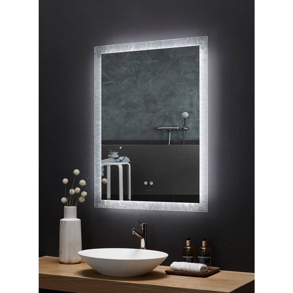 Elegance Frameless LED Vanity Mirror 24" x 40" with Dimmer and Defogger