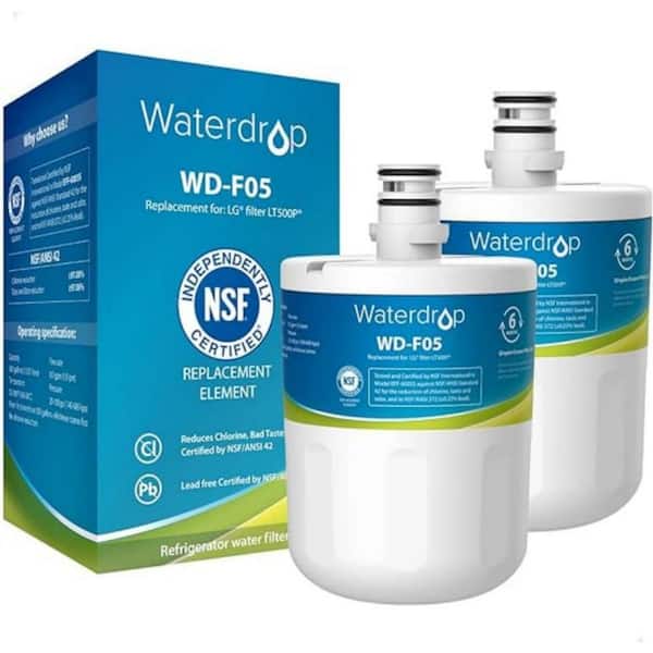 Waterdrop Refrigerator Water Filter,Replacement for LG LT500P,GEN11042FR-08,ADQ72910911,Kenmore 9890,46-9890, (2-Pack)