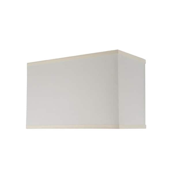 Photo 1 of 16 in. x 10 in. Off White Hardback Rectangular Lamp Shade