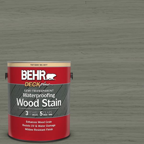 BEHR DECKplus 1 gal. #ST-137 Drift Gray Semi-Transparent Waterproofing Exterior Wood Stain
