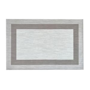 Alpine Grey Woven Vinyl Home Kitchen Mat Waterproof Area Rug for Indoor/Outdoor 24 in. x 36 in.