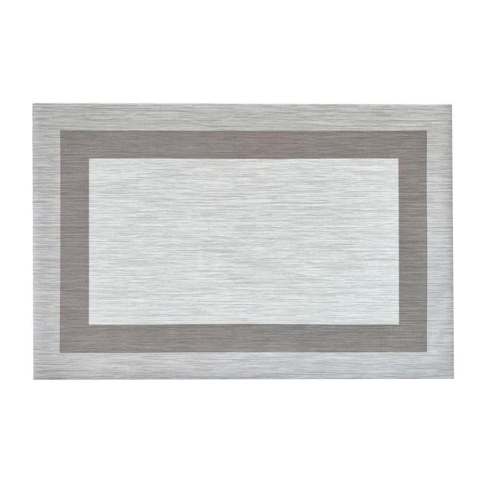 Alpine Grey Woven Vinyl Home Kitchen Mat Waterproof Area Rug for Indoor/Out