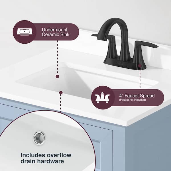 Home Decorators Collection Hanna 24 in. Single Sink Spruce Blue