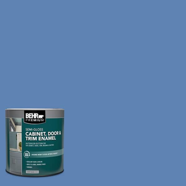 1 qt. #PPU15-06 Neon Blue Semi-Gloss Enamel Interior/Exterior Cabinet, Door & Trim Paint