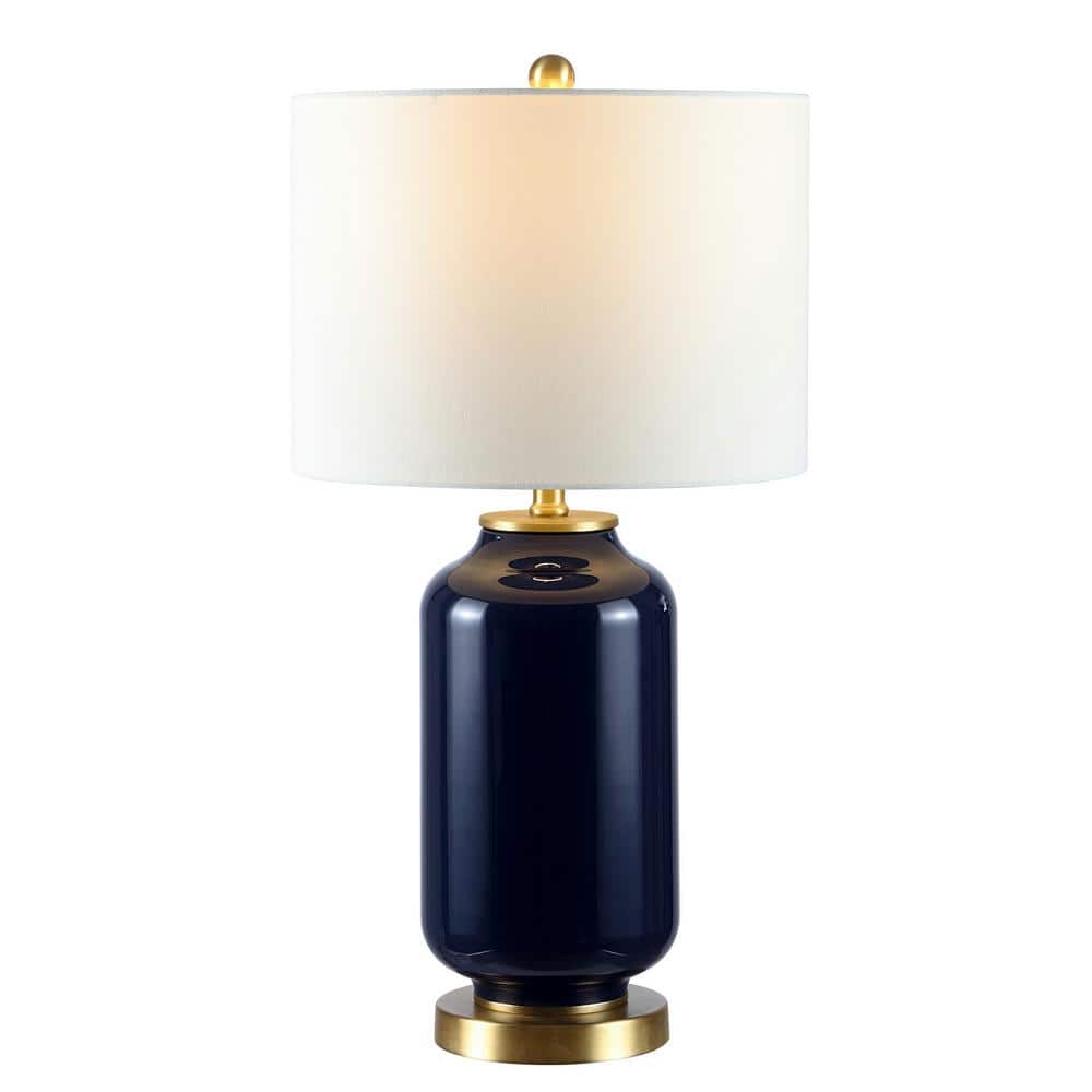 Amaia Navy Glass 26-inch Gold-Finished Contemporary Table Lamp
