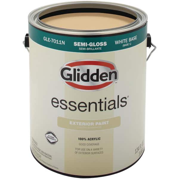 Glidden Fundamentals Interior Paint Commercial White / White, Semi-Gloss, 1  Gallon 