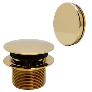 1-1/2 in. NPSM Coarse Thread Mushroom Tip-Toe Bathtub Drain with Illusionary Overflow Faceplate, Polished Brass