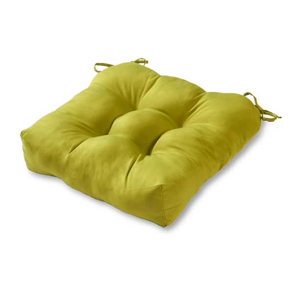 Greendale Home Fashions Solid Kiwi Square Tufted Outdoor Seat Cushion