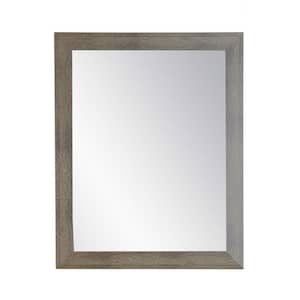 Medium Rectangle Olive Wood Grain Casual Mirror (36 in. H x 32 in. W)