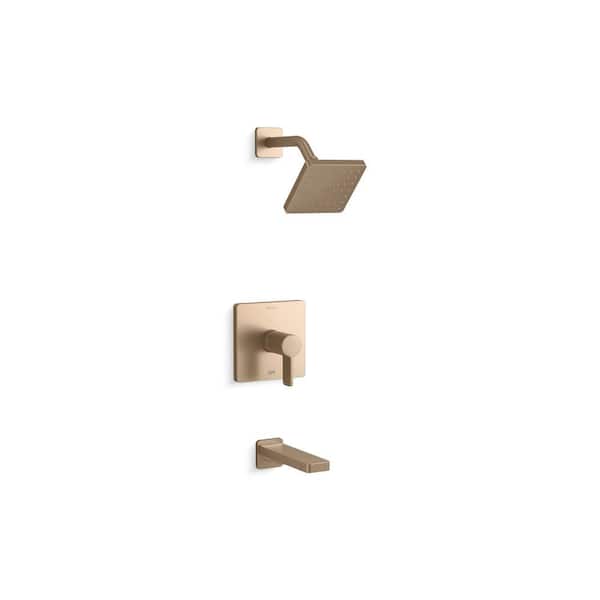 KOHLER Parallel Rite-Temp Single Handle Shower Trim Kit With Lever Handle 2.5 GPM in Vibrant Brushed Bronze