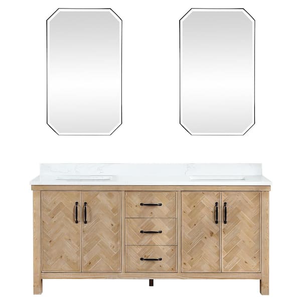 ROSWELL Javier 72 in.W x 22 in.D x 33.9 in.H Double Sink Bath 