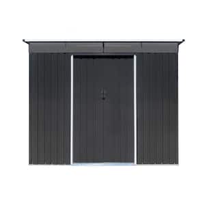 8 ft. W x 6 ft. D Metal Outdoor Storage Shed in Black (48 sq. ft.)