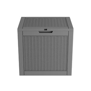 30 Gal. Resin Rattan Look Outdoor Storage Deck Box with Lockable Lid