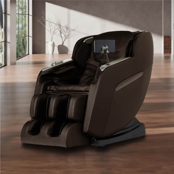 Regal Series Brown Faux Leather Reclining 2D Massage Chair with 8 Massage Chair Rollers and 2-Stage Zero Gravity