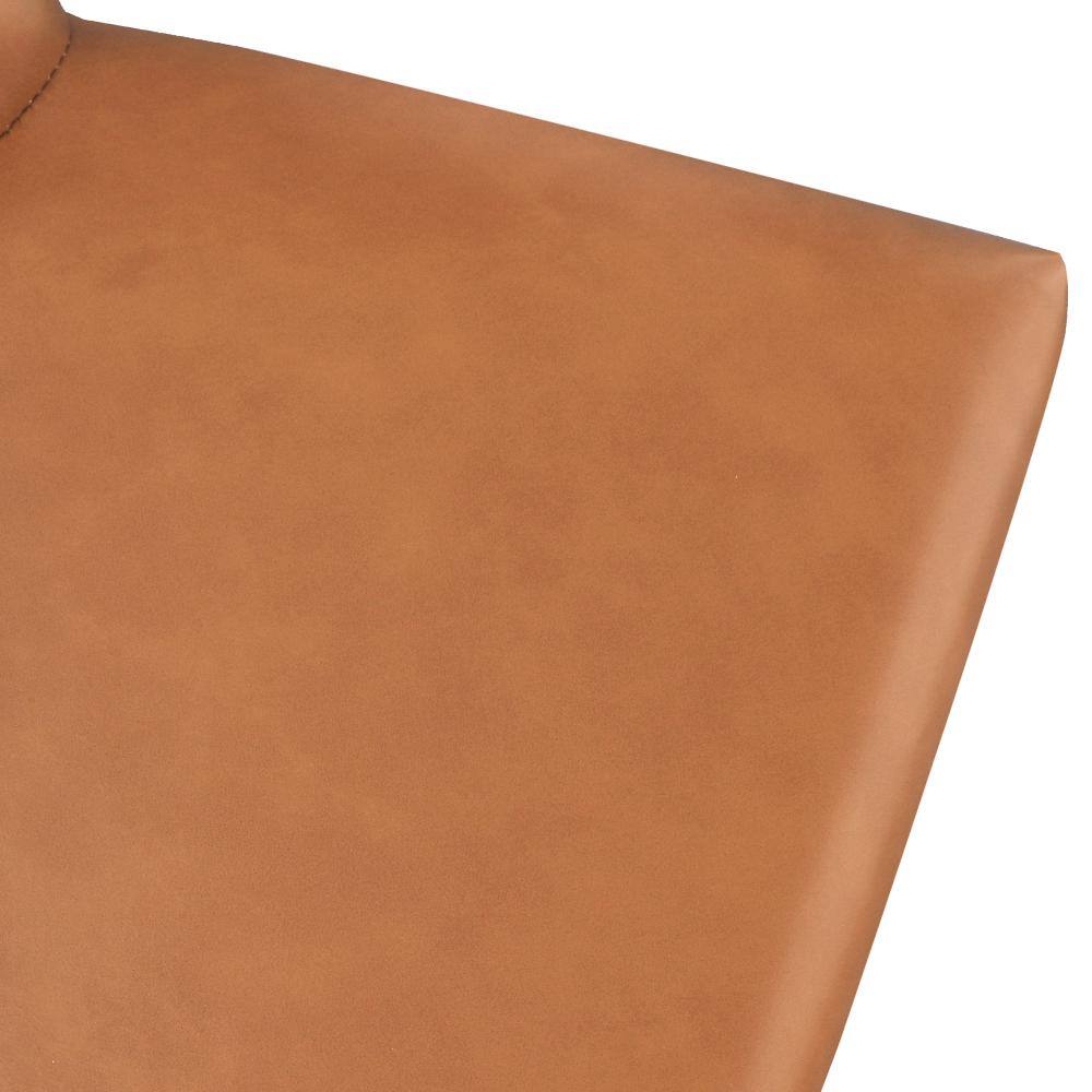 26 Inch Brown Faux Leather Swivel Counter Stools with Wood Legs